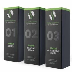 Herbal Balm, Scrub, And Shaving Cream Full Size Bundle